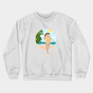 Girl On The Beach 1 Crewneck Sweatshirt